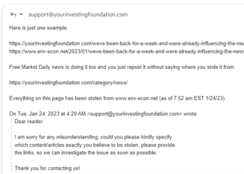 “Your Investing Foundation” dot com is going to investigate how they steal our stupid posts